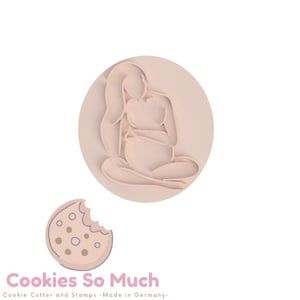 Pregnant woman sitting pregnancy Mother Mom to be family Cookie Stamp