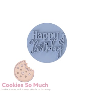Happy Birthday mit Partyhut Cookie Stamp