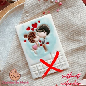 Couple cookie stamp with cookie cutter
