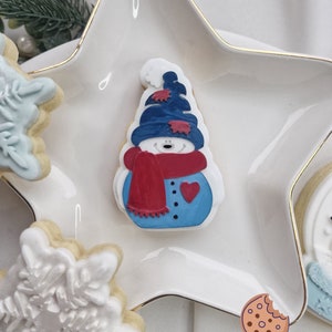 Snowman cookie stamp, snowman cookie cutter, Christmas cookie stamp