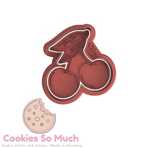 Cherry cookie stamp with cookie cutter