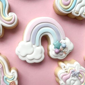 Cloud Rainbow cookie stamp cookie cutter, cloud Rainbow cookie debosser cookie cutter
