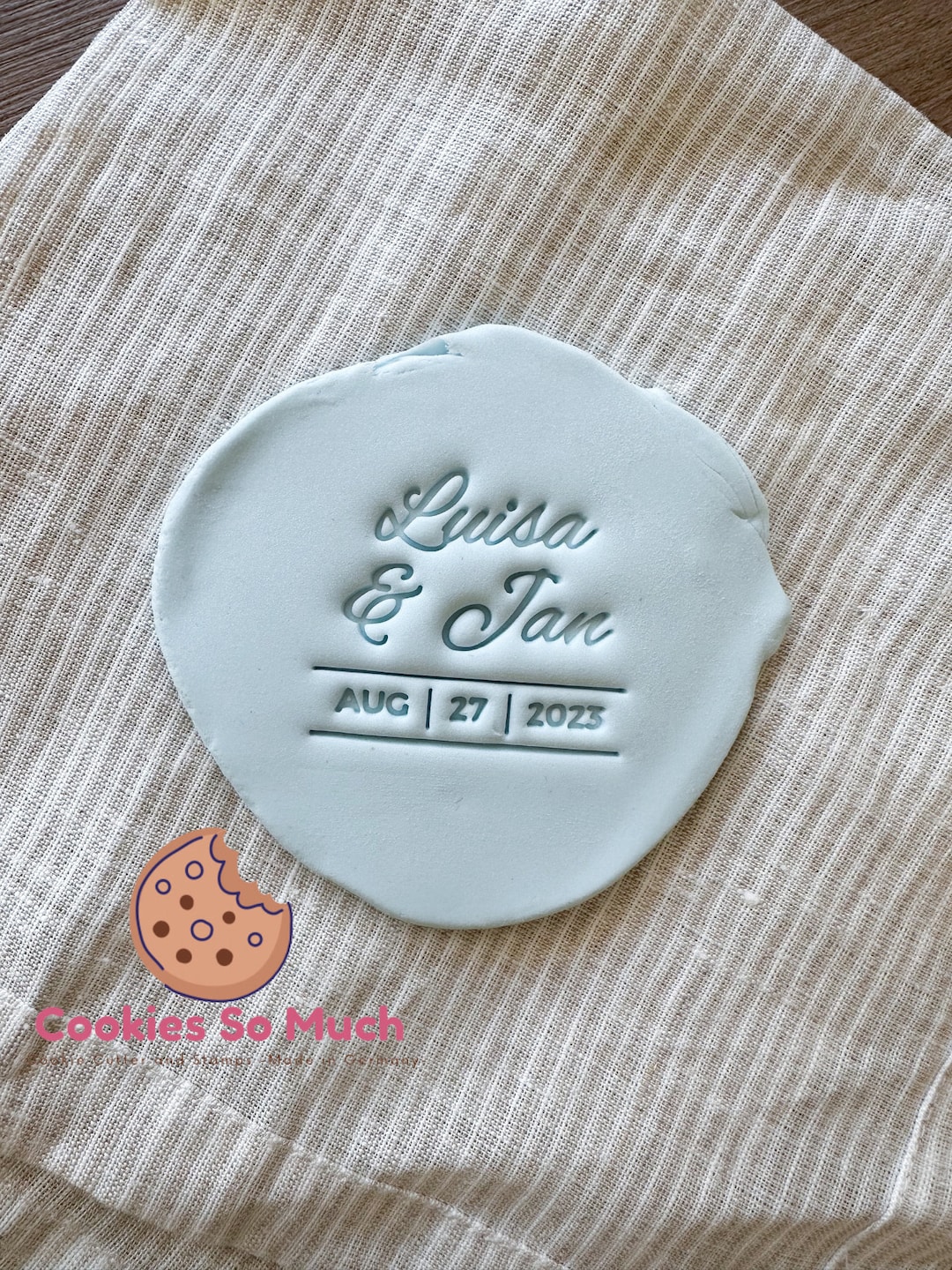 Custom Wedding Names With Date Cookie Stamp, Custom Cookie Stamp