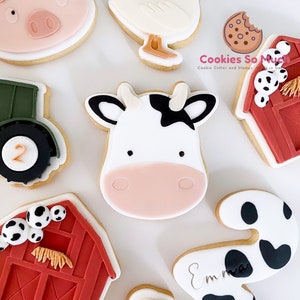 Cow cookie stamp cookie cutter, Cow cookie debosser cookie cutter