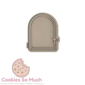 Arch with Cross cookie stamp cookie cutter, Arch with Cross cookie debosser cookie cutter
