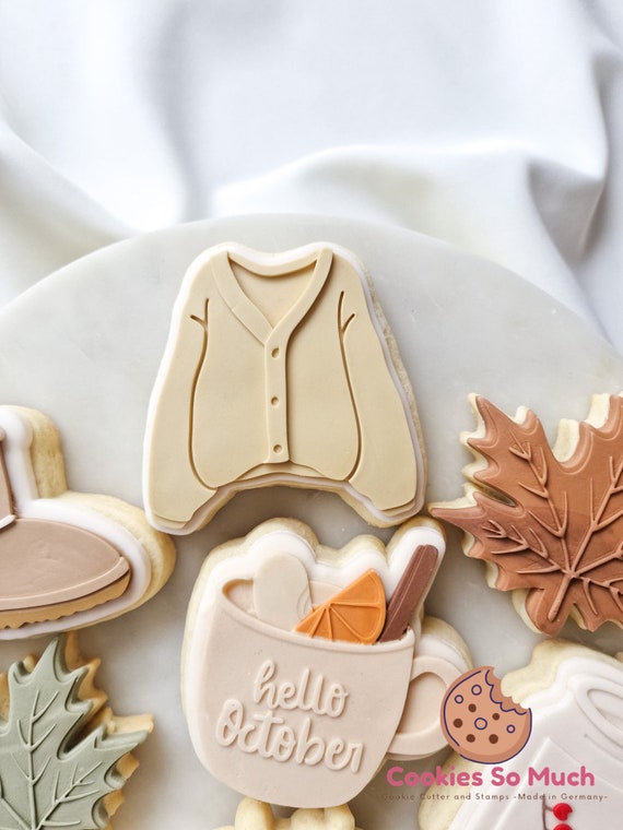 Cozy Sweater Cookie Stamp Debosser Cutter Autumn Cookie Stamp Debosser Cutter Thanksgiving Etsy