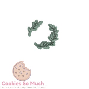 leaf wreath cookie stamp, olive leaf cookie stamp
