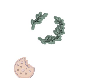 leaf wreath cookie stamp, olive leaf cookie stamp