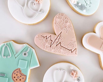 Heartline cookie debosser
