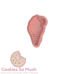 Ice Cream 3 cookie debosser cookie cutter