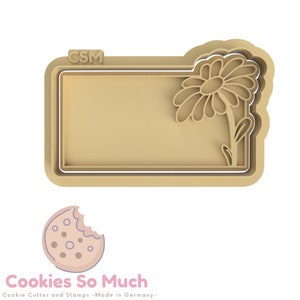 Daisy flower rectangle cookie stamp cookie cutter