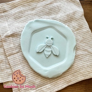 Bee in a hexagon cookie debosser cookie cutter