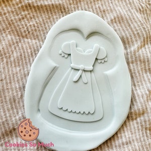 Dirndl dress cookie debosser cutter, Octoberfest dress,