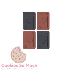 Playing cards cookie stamp, Alice cookie stamp, cookie cutter embosser debossser
