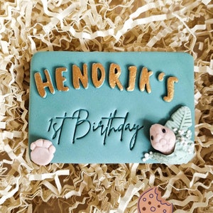 personalized name first birthday cookie debosser cookie cutter cookie stamp