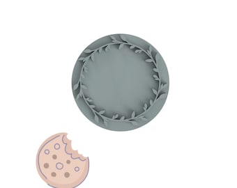 Blätter kranz, Leaf flower wreath, Cookie Stamp