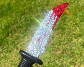 Scream GhostFace Bedazzled Bloody Horror Halloween Knife DOUBLE SIDED