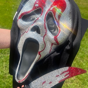 Bedazzled Scream GhostFace Mask With Knife