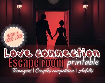 Valentine's Day Escape room Printable Horror Quest Digital Escape for adults Table game for teens Escape room for couple Romantic games pdf