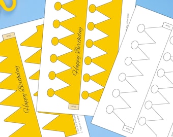 Corona de cumpleaños imprimible: actividad para colorear un sombrero real de papel (PDF)