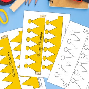 Geburtstagskrone zum Ausdrucken: DIY Bastelbogen zum Ausmalen (PDF)