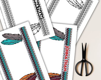 Corona de papel personalizada de nativos americanos: Sombrero de fiesta apache (descarga digital)