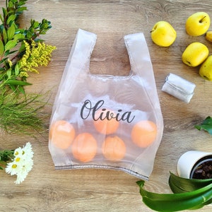 Reusable organza tote bags Sheer shopping bag Light Tulle Grocery Eco shopper Personalised