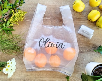 Wiederverwendbare Organza-Einkaufstaschen Sheer Einkaufstasche Light Tüll Lebensmittelgeschäft Eco Shopper Personalisiert