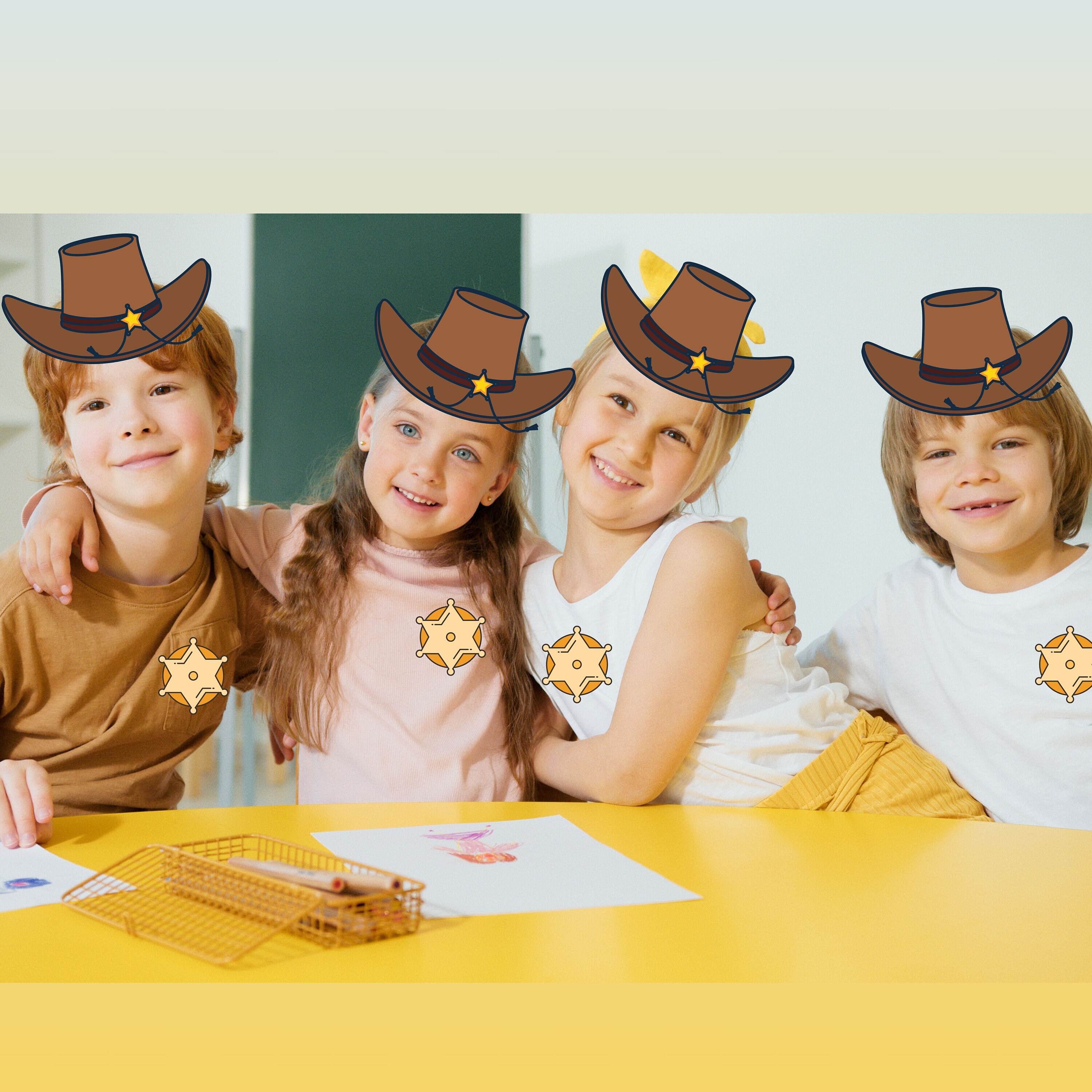 Kids Western Cowboy Hat - Classic Felt Hat With Rivet Buckle & Adjustable Strap For Boys & Girls Dress Up