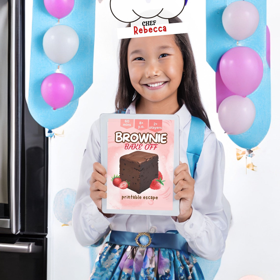 Personalized Kids Chef Hat Printable Cook Party Favor (PDF) Etsy