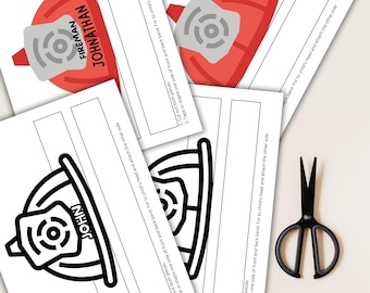 Gorro de bombero personalizado: Manualidad imprimible para niños (PDF)