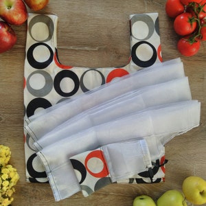 Reusable bags set Large tote bag Canvas shopping bag Foldable grocery bag Sheer Organza bag for market plastic free bags Sustainable