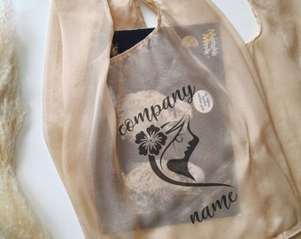 Bolsa de organza transparente con logotipo personalizado: elegante bolso transparente, disponible a granel
