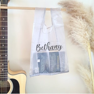 See through tote bag for Vegan shopping Bag Organza Tote bag Sheer woman Tulle bag Transparent Eco-friendly gift Personalised