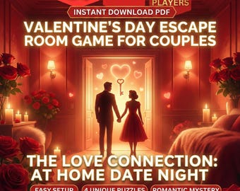 Valentine's Day Escape Room Game for Couples: At home Date Night (Printable)