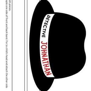 Cappello da detective per bambini Lavoretto personalizzato stampabile Festa di spie Compleanno Vestire Bambini Compleanno Gioco di finzione Cappello da detective per feste
