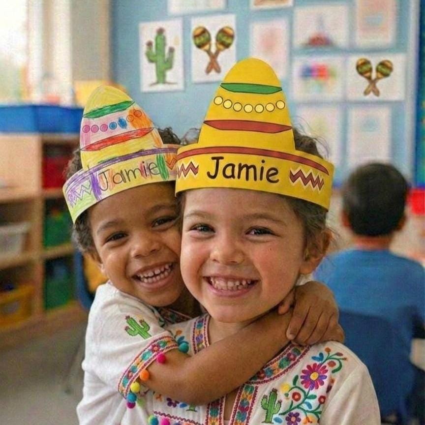 Personalized Sombrero Hat Cinco de Mayo Paper Crown DIY Mexican…