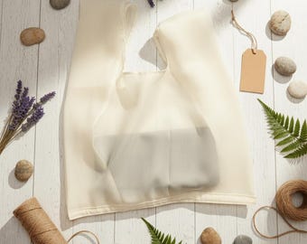 Bolso de nudo japonés, tul transparente, bolso de dama de honor personalizado