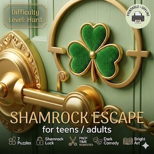 St. Patrick's Escape Room: moeilijk codeslotspel (afdrukbaar)
