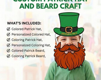 Sombrero de San Patricio personalizado para niños: Máscara de duende artesanal para el Día de San Patricio