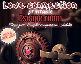 At home Escape room Valentine's day game for Teens Indoor Escape Date night games party  Valentines activity Printable escape Couple puzzle