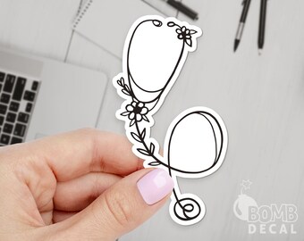 Floral Stethoscope Sticker, Nurse Line Art Sticker, Medical Sticker, Healthcare Sticker, Nurse Gift Sticker, Nursing Laptop Sticker