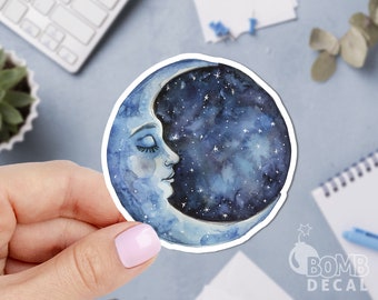 Moon Sticker, Planet Sticker, Space Sticker, Cosmic Sticker, Universe Sticker, Macbook Sticker, Cool Laptop Sticker