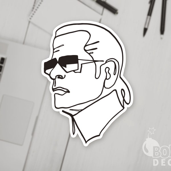 Karl Lagerfeld Sticker, German Creative Director Sticker, Fashion Designer Sticker, Artist Sticker, Photographer Sticker, Art Laptop Sticker