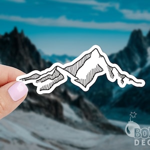 Mountain Sticker: Drawn Nature, Waterproof Vinyl Decal
