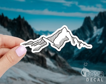Mountain Sticker: Drawn Nature, Waterproof Vinyl Decal