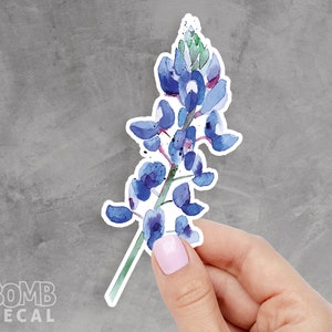 Bluebonnet Sticker: Texas Wildflower Watercolor Decal