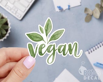 Vegan Sticker: Watercolor Laptop Decal