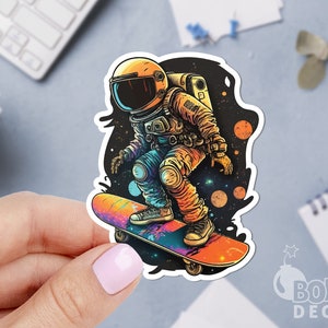 Astronaut Skater Sticker, Spaceman Sticker, Skateboard sticker, Cosmic Sticker, Laptop sticker