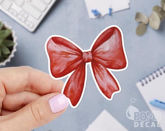 Red Bow Sticker: Laptop Decal